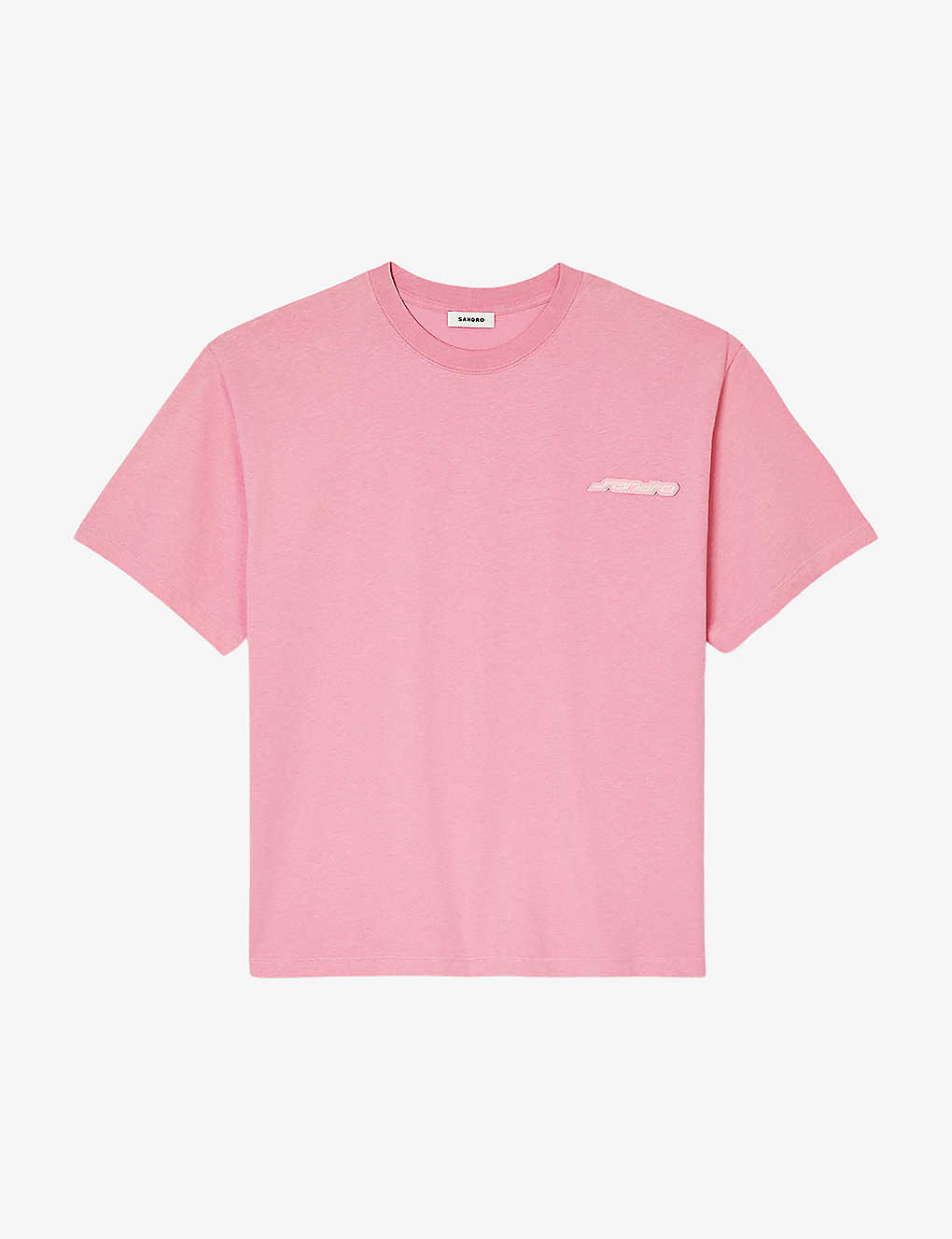 Shop Sandro Men's Roses Logo-patch Short-sleeves Cotton-jersey T-shirt