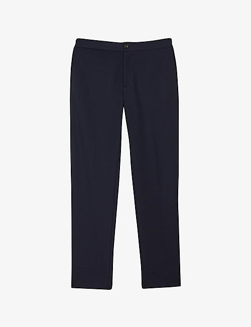 SANDRO: Unstructured mid-rise slim-fit straight-leg stretch-woven trousers
