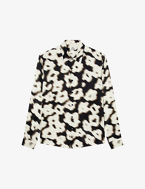SANDRO: Floral-print loose-fit woven shirt