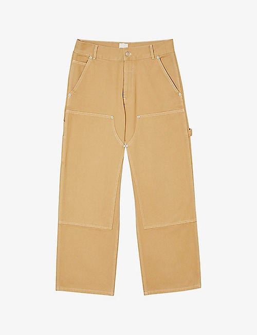 SANDRO: Carpenter patch-pocket relaxed-fit denim jeans