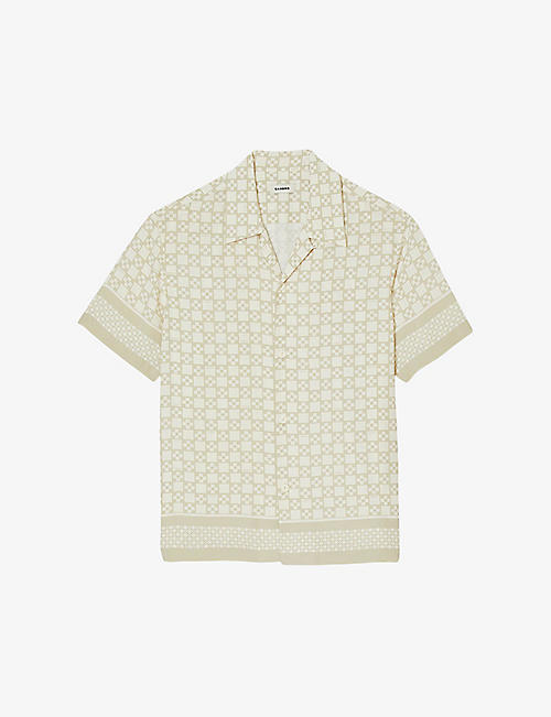 SANDRO: Graphic-print loose-fit woven shirt