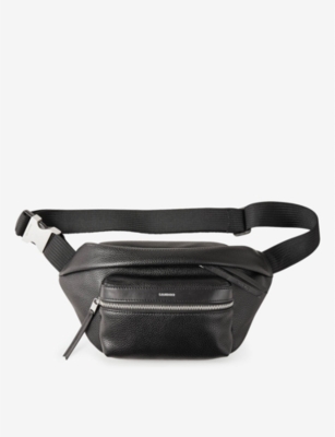 SANDRO: Logo-print faux-leather belt bag