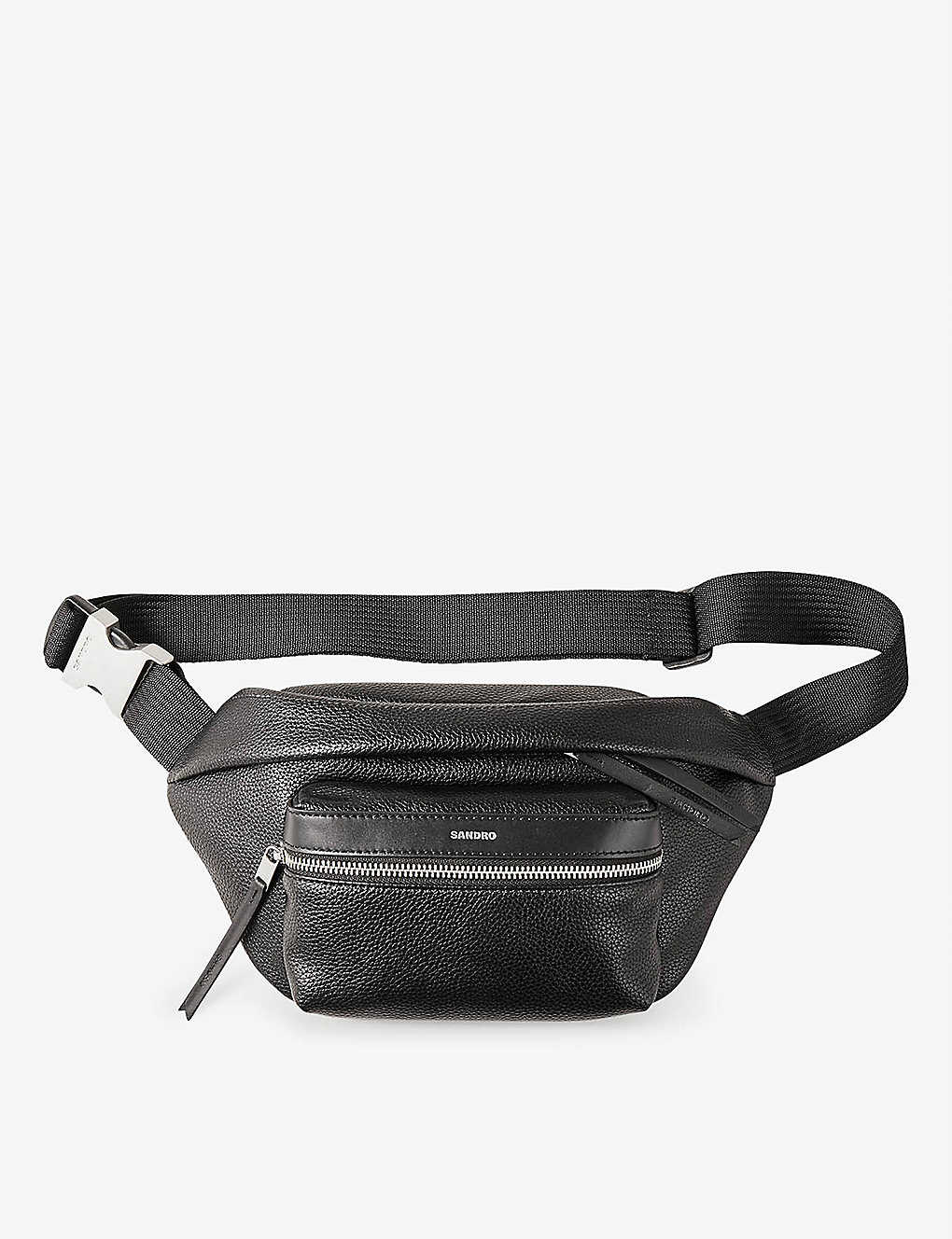 Sandro Crossbody Belt Bag In Noir / Gris