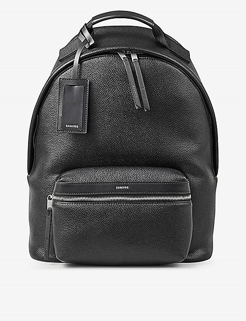 SANDRO: Padded shoulder-strap coated-canvas backpack