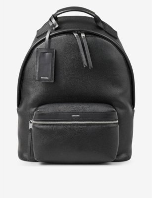 Sandro Coated Canvas Backpack In Noir / Gris