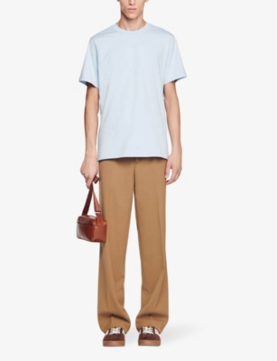 SANDRO: Logo-embroidered short-sleeves cotton-jersey T-shirt