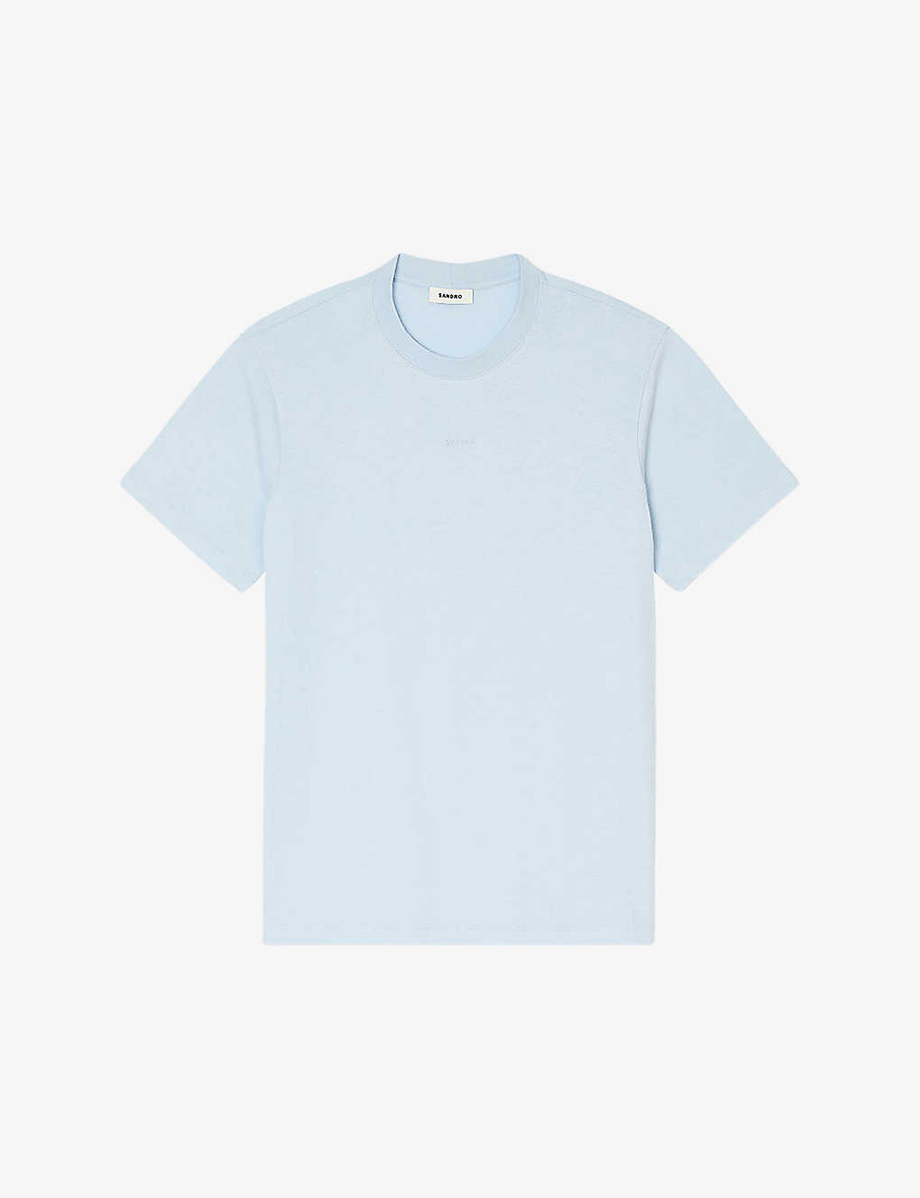 Shop Sandro Men's Bleus Logo-embroidered Short-sleeves Cotton-jersey T-shirt In Blue