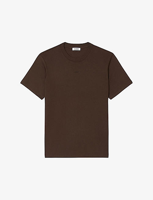 SANDRO: Logo-embroidered short-sleeves cotton-jersey T-shirt