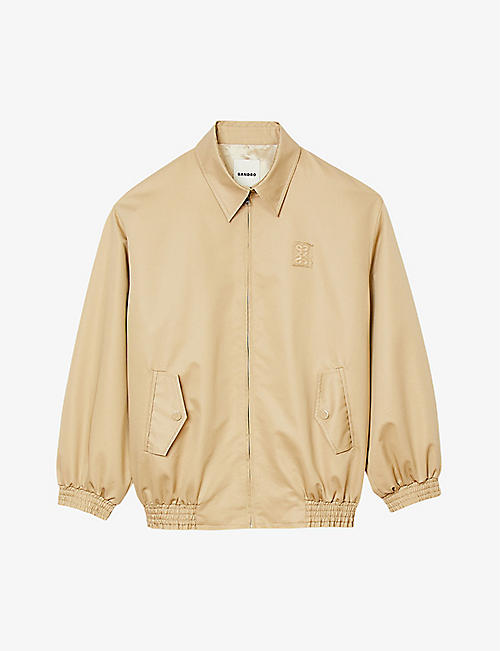 SANDRO: Logo-patch cotton-blend jacket