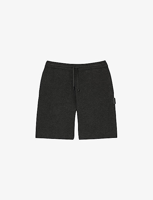 SANDRO: Brand-tab elasticated-waist stretch-knit shorts