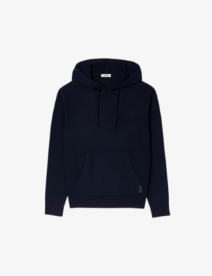 SANDRO: Brand-patch stretch-knit hoody