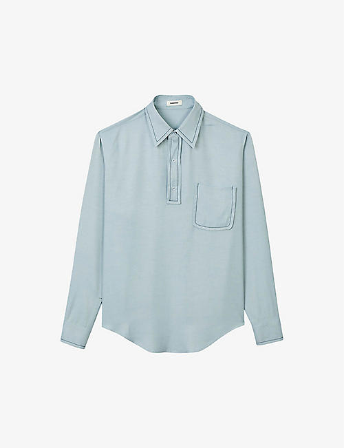 SANDRO: Patch-pocket relaxed-fit woven shirt