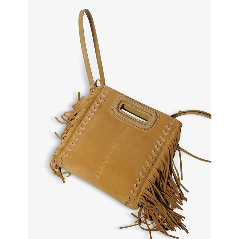 Shop Maje Women's Bruns Fringe-embellished Leather Shoulder Bag