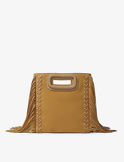MAJE: Fringe-embellished leather shoulder bag