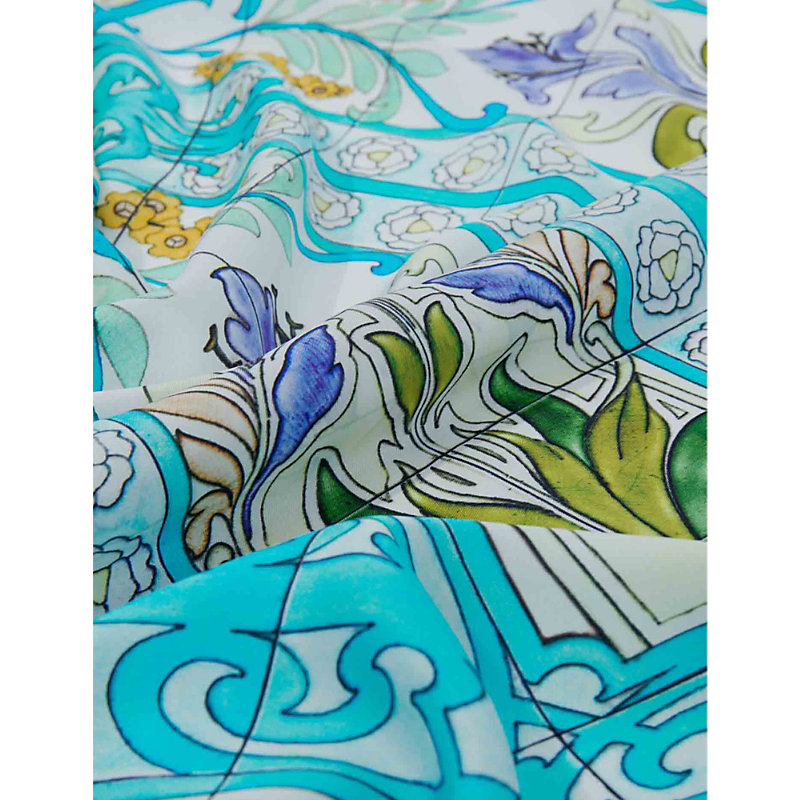 Shop Maje Women's Multicolor Mosaic-print Square Silk Scarf