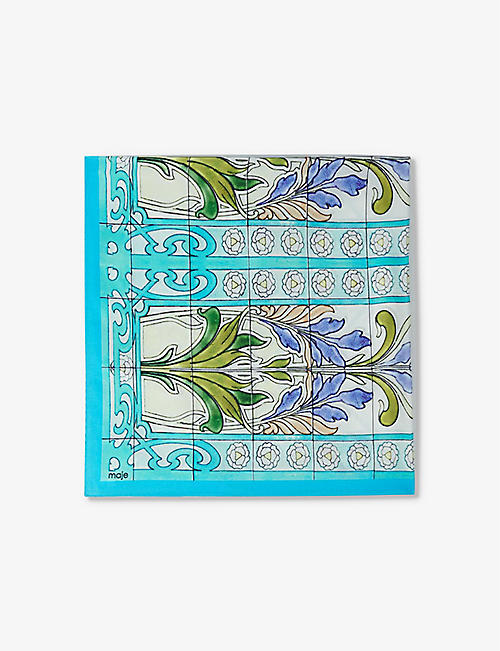 MAJE: Mosaic-print square silk scarf