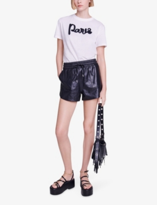 MAJE: Graphic-print short-sleeve cotton T-shirt