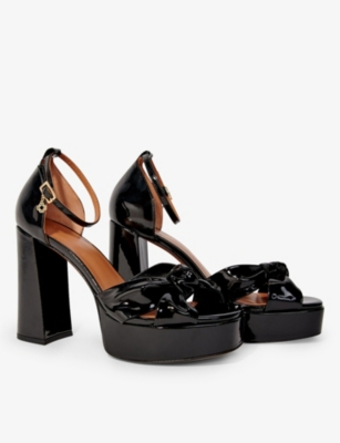 MAJE: Charm-embellished platform-heel patent-leather sandals