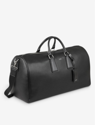 Shop Sandro Noir / Gris Logo-embossed Coated Canvas Weekender Bag