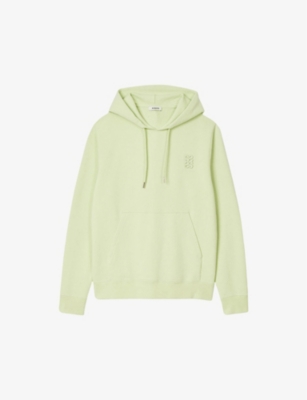 SANDRO: Logo-embroidered relaxed-fit cotton hoody