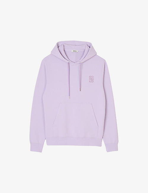 SANDRO: Logo-embroidered relaxed-fit cotton hoody