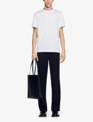 SANDRO: Logo-embroidered regular-fit cotton T-shirt