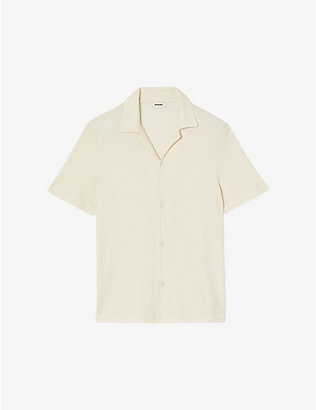 SANDRO: Shark-collar short-sleeve relaxed-fit woven shirt