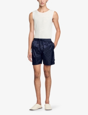 SANDRO: Jacquard-print elasticated-waist regular-fit woven swim shorts
