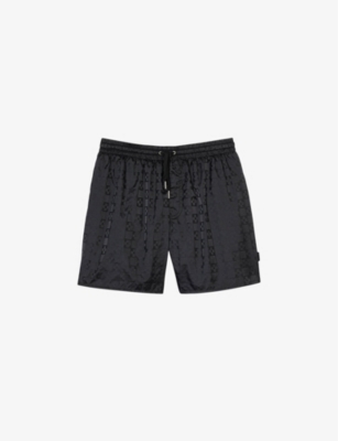 SANDRO: Jacquard-print elasticated-waist regular-fit woven swim shorts