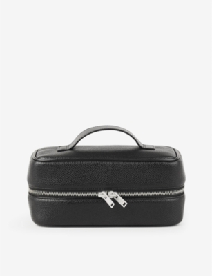 SANDRO: Top handle grained faux-leather wash bag