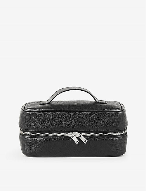 SANDRO: Top handle grained faux-leather wash bag