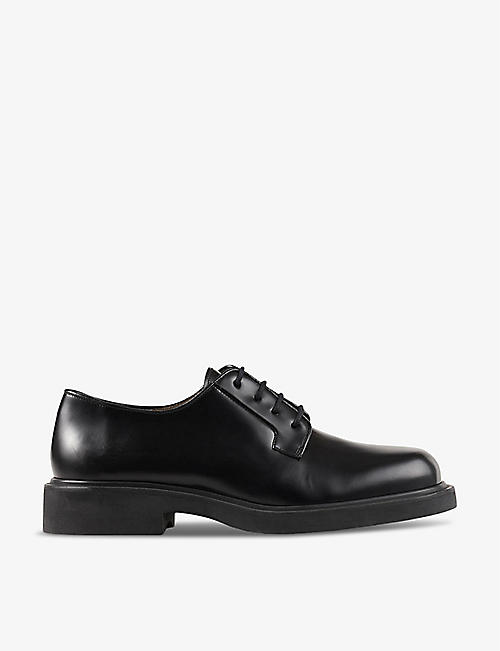 SANDRO: Square-toe lace-up leather Derby shoes