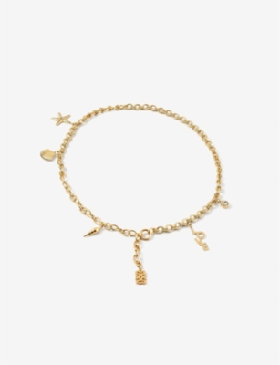 SANDRO: Charm-embellished gold-tone brass chain belt
