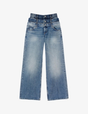 SANDRO: Triple-waist high-rise denim jeans