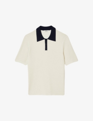 Sandro Simone Knit Polo In Naturels