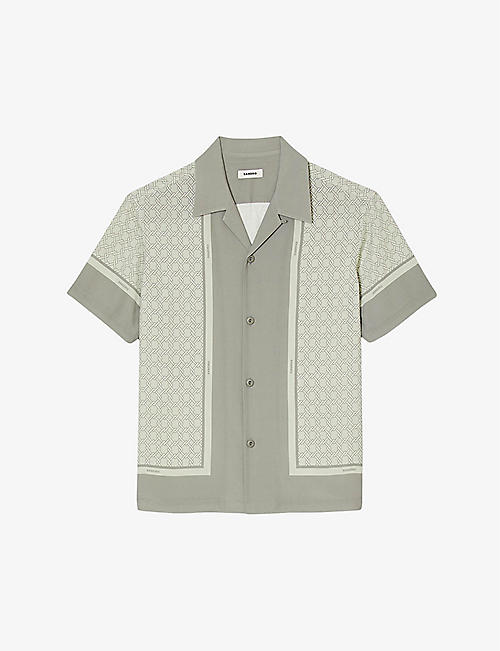 SANDRO: Graphic panel-print woven shirt