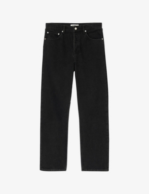 Sandro Womens  Straight-leg Regular-fit Fit Jeans In Noir / Gris