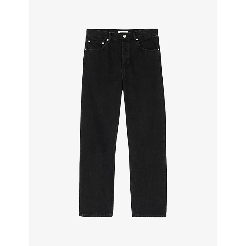 Sandro Women's Noir / Gris Straight-leg Regular-fit Fit Jeans