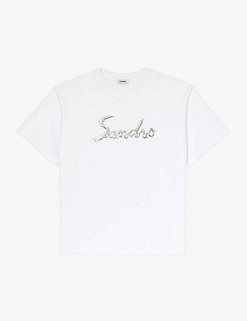 SANDRO: Liquid brand-print cotton T-shirt