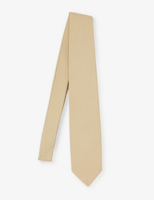 Sandro Pointed-tip Cotton Tie In Naturels