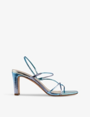 Sandro Womens Bleus Faye Metallic-leather Sandals