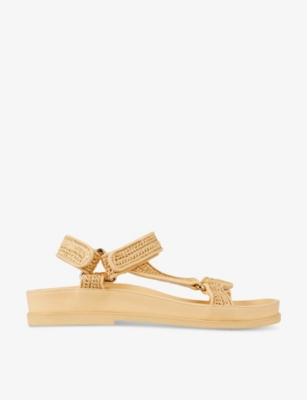 SANDRO: Braided-strap raffia sandals