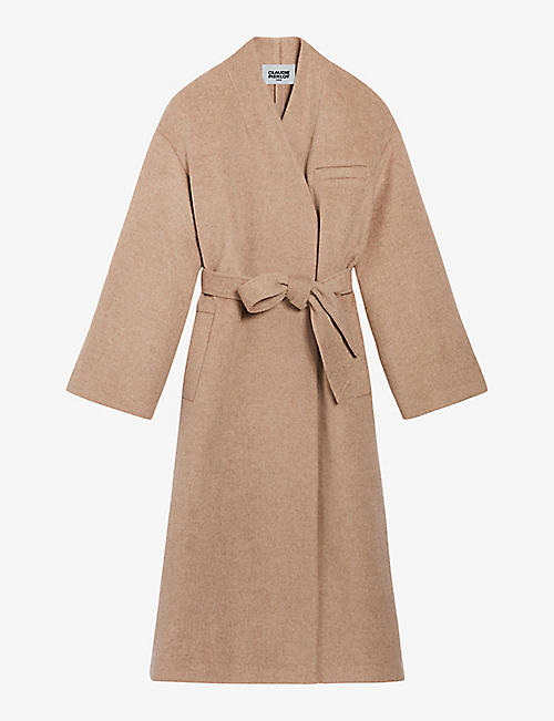 CLAUDIE PIERLOT: Oversized extra wide-sleeve felted-wool coat