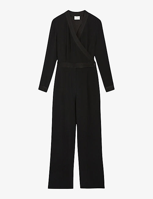 CLAUDIE PIERLOT: Wrap-over double-breasted woven trouser suit