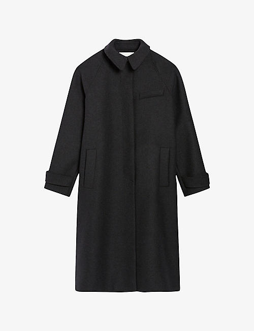 CLAUDIE PIERLOT: Raglan-sleeve buttoned-tab wool-blend coat