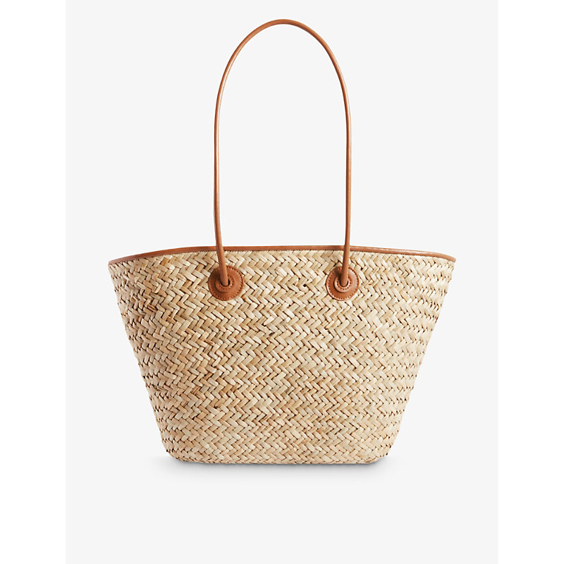 Shop Claudie Pierlot Womens Bruns Dryanm Straw-woven Basket Bag
