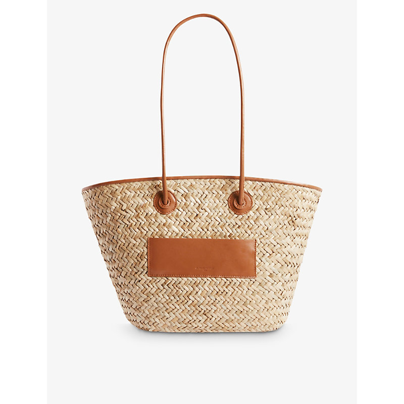 Shop Claudie Pierlot Womens Bruns Dryanm Straw-woven Basket Bag