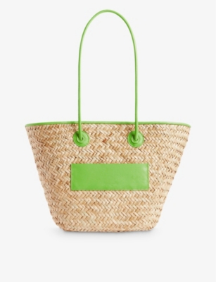 Claudie Pierlot Womens Verts Dryanm Straw-woven Basket Bag