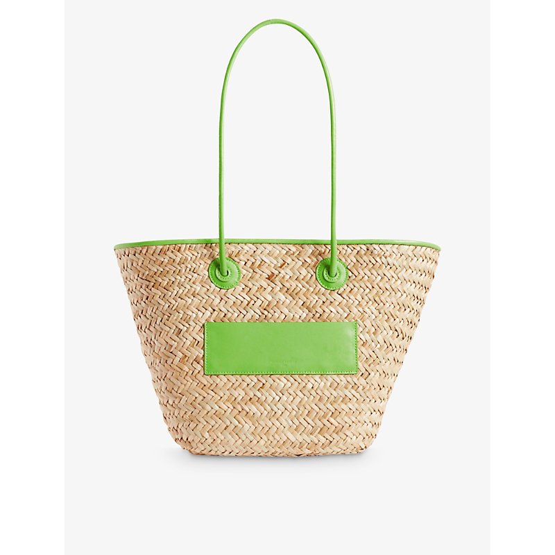 Claudie Pierlot Womens Verts Dryanm Straw-woven Basket Bag