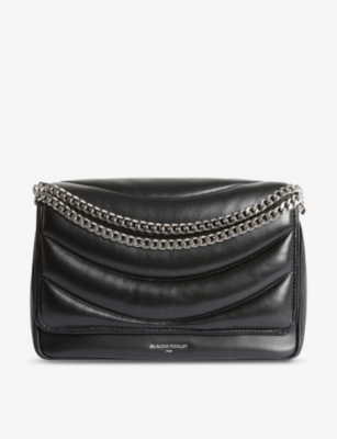 Shop Claudie Pierlot Women's Noir / Gris Angeli Leather Shoulder Bag
